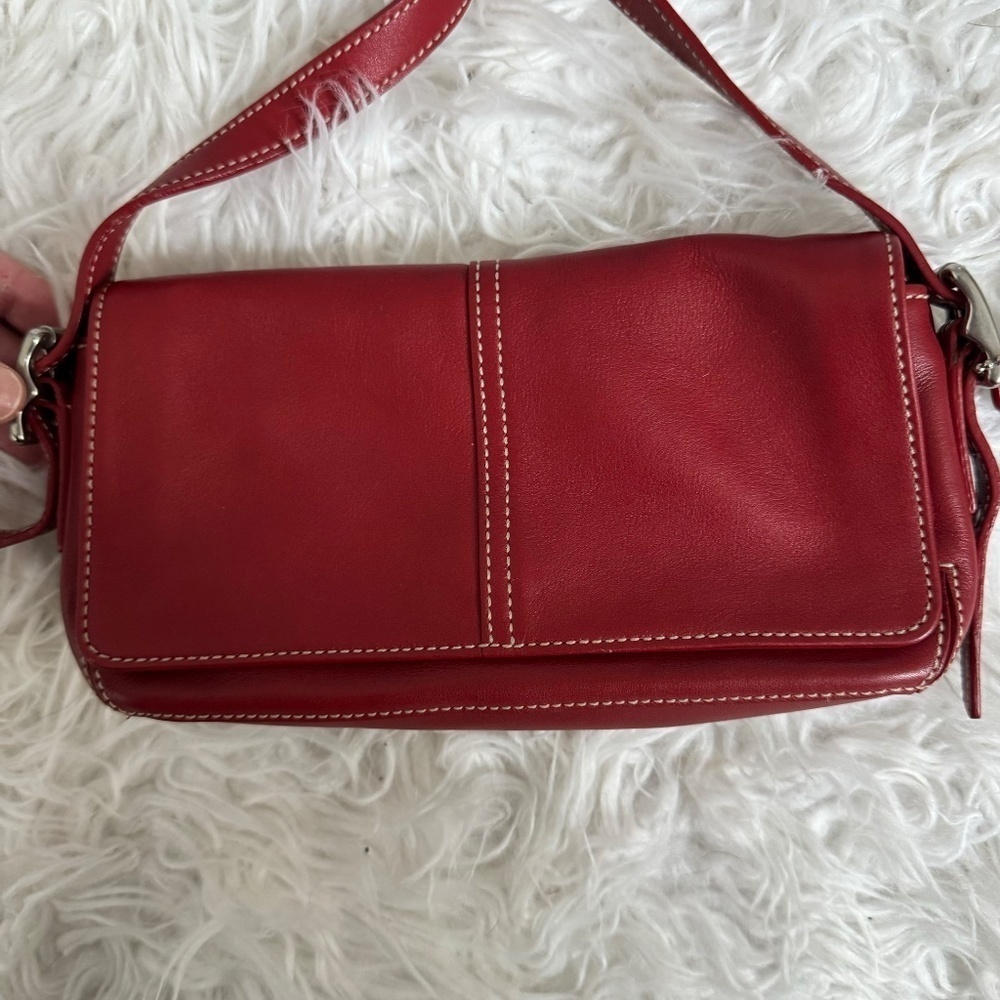 ❤️ Vintage Coach Legacy Burgundy Red Leather Mini Crossbody Bag #4280 ❤️ - Picture 3 of 9